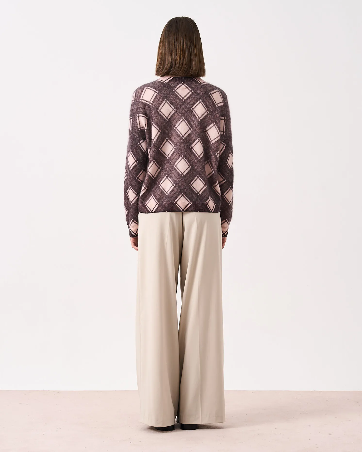 Absolut Cashmere Clarke<DAMES Ronde Hals|Geborsteld Kasjmier